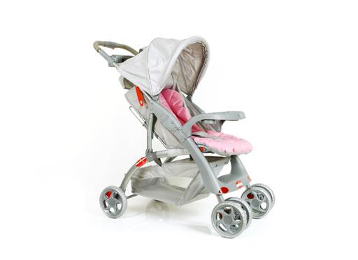 Baby Plus Pink & Grey Stroller Cum Pram hero image