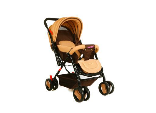 display image 0 for product Baby Stroller Cum Pram | Reversible Handle Bar | With Basket | Baby Plus - Khaki 