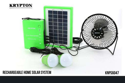 Krypton Rechargeable Home Solar System, AC/DC USB Charging | Solar Home AC/DC System Kit, Rechargeable Battery | Portable Panel 